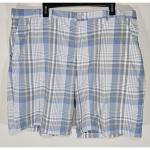 PGA Tour Shorts Men's 44 Plaid‎ White Multicolor Golf Vacation Party 5 Pockets